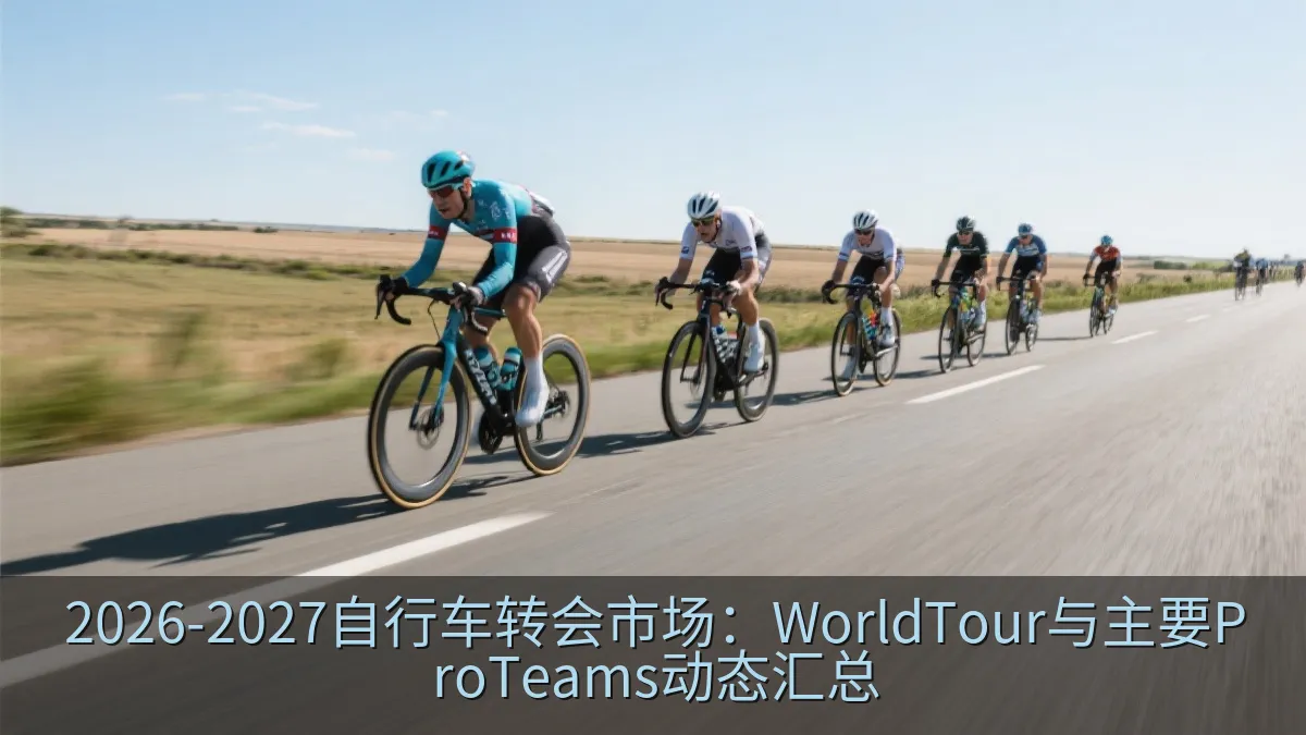 职业自行车队在公路上高速行进的画面